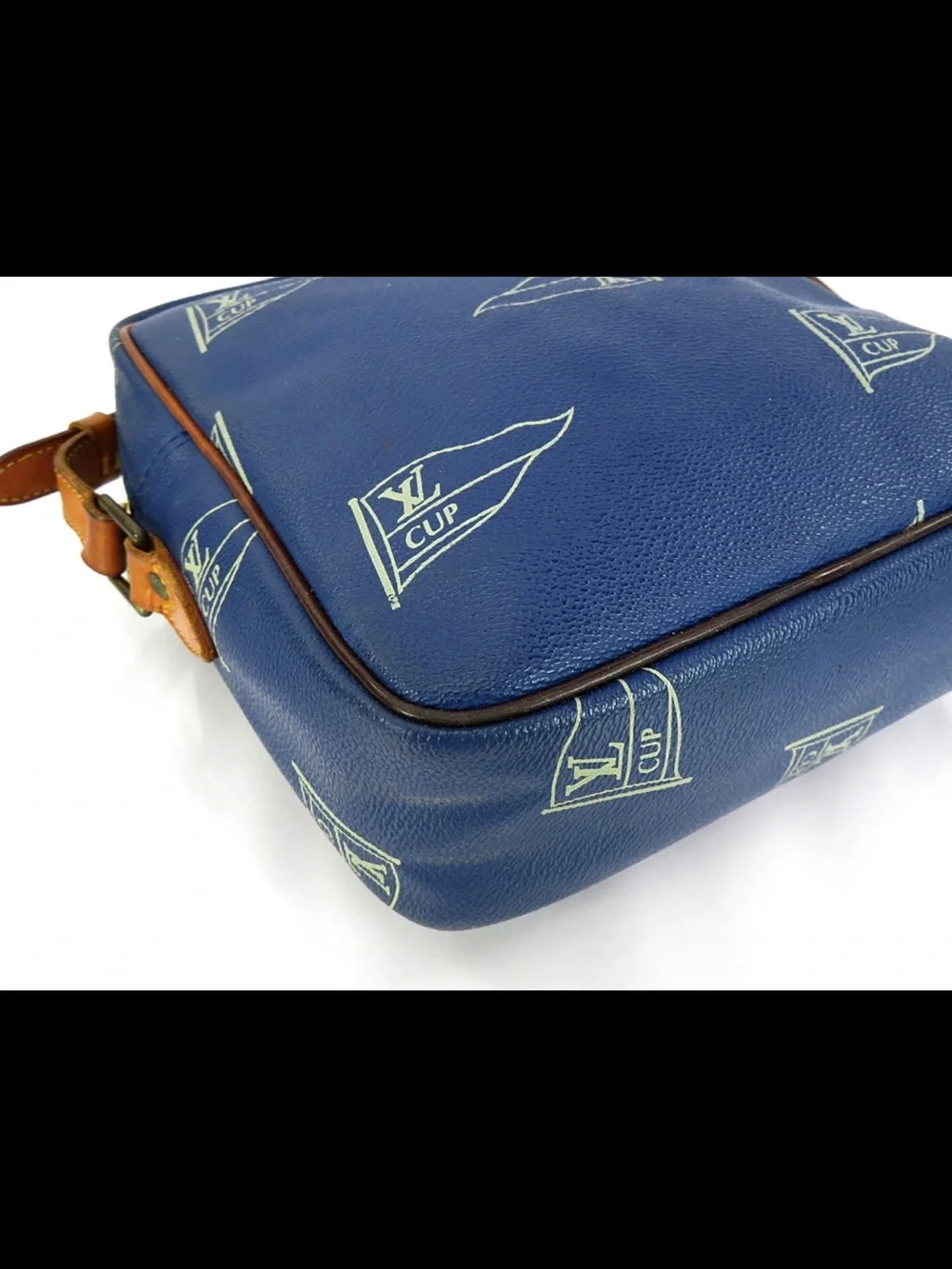 Louis Vuitton Blue & Tan LV Cup Print Messenger Bag